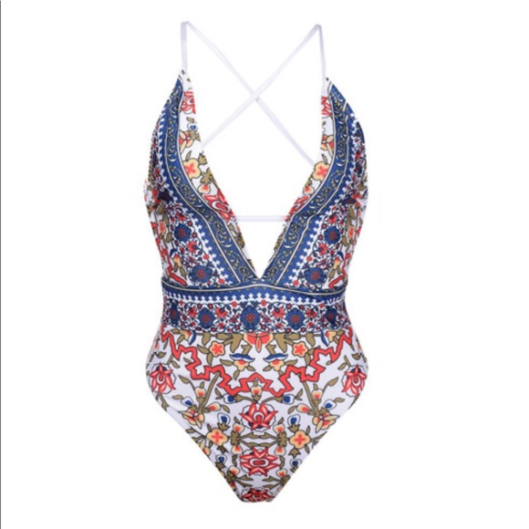 🐠One piece multicolor floral design swimsuit - Picture 7 of 7